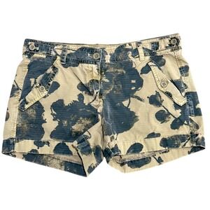 J Crew Chino Shorts Women Size 2 Floral Print Khaki Casual